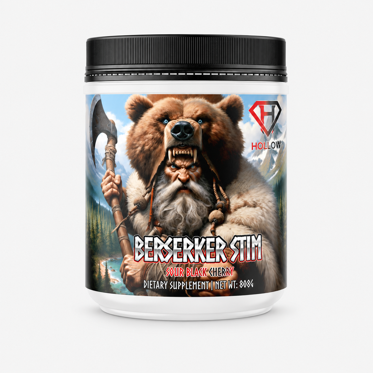 Hollow Labs berserker stim Sour Black Cherry product render