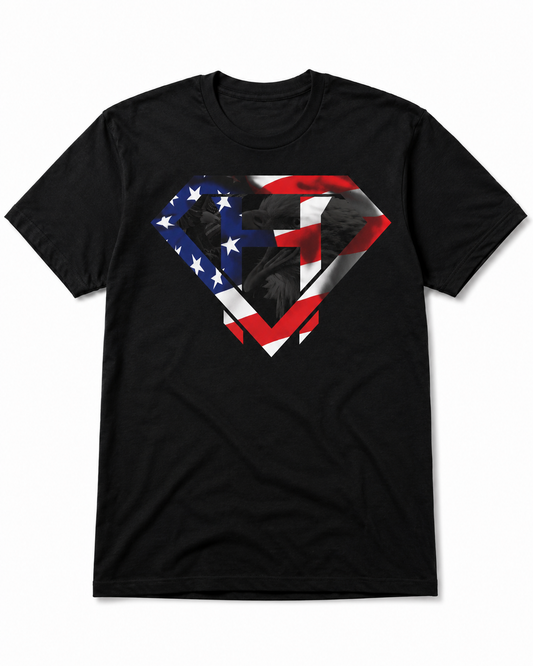 American Flag Tee - Black