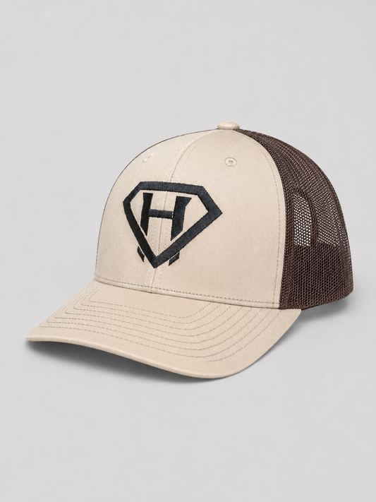 Stitched Trucker Hat - Tan / Brown