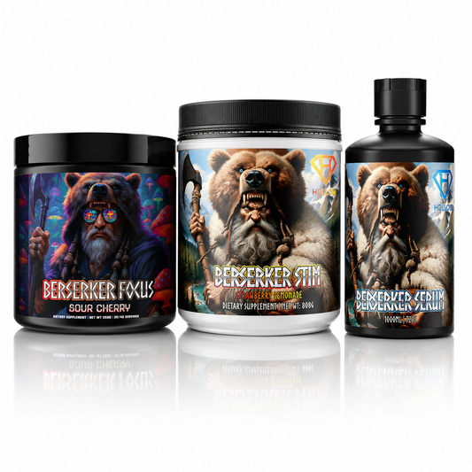 Berserker Stack – Berserker Stim, Focus and Serum pre-workout bundle – Hollow Labs