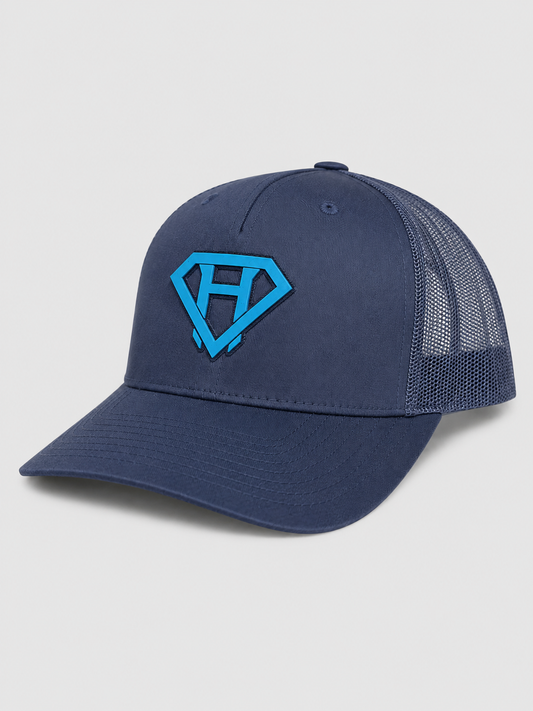 Acrylic Patch Trucker Hat - Navy