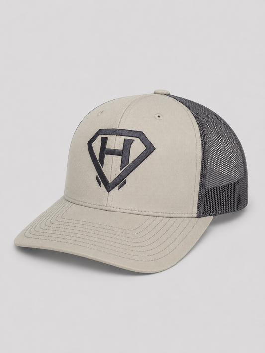 Stitched Trucker Hat - Khaki / Black