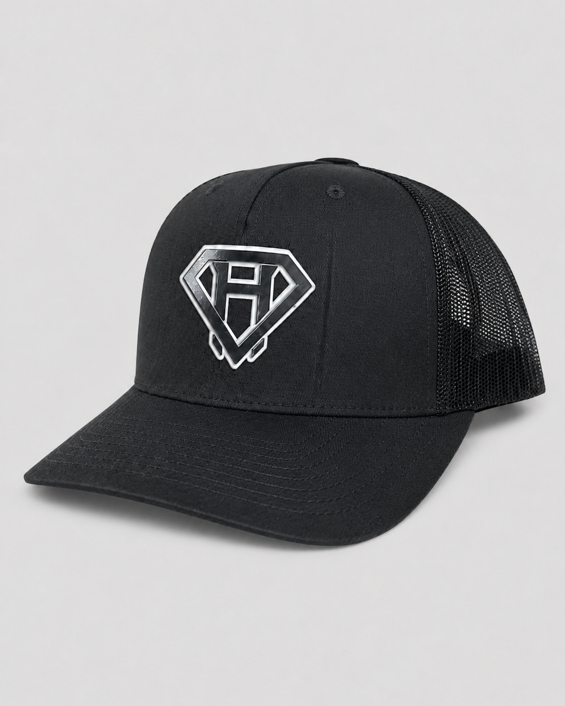 Acrylic Patch Trucker Hat - Black