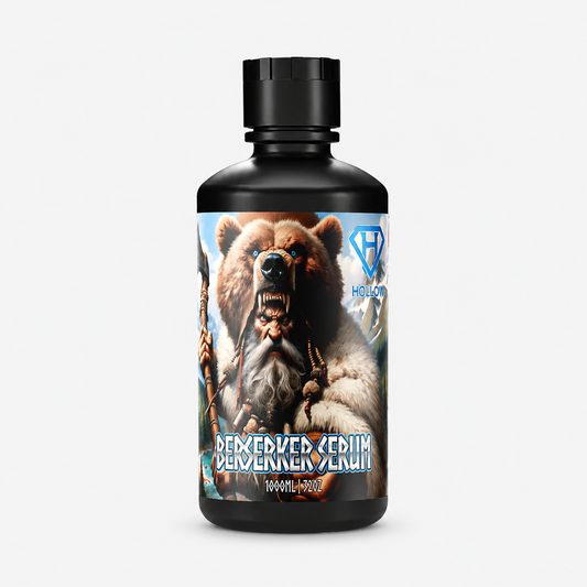 Hollow Labs Berserker Serum supplement on a light gray background