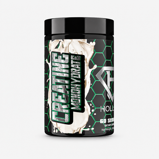 Hollow Labs Creatine Monohydrate supplement on a light gray background