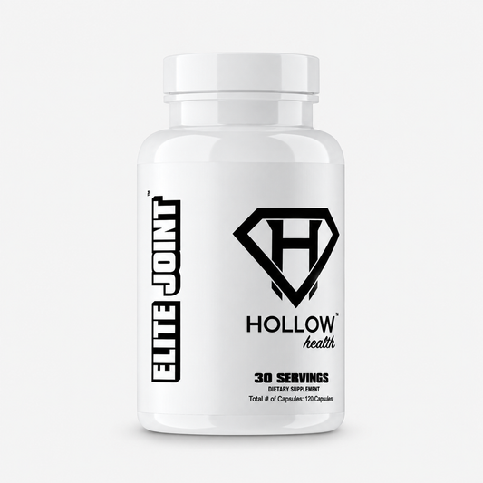 Hollow Labs Elite Joint supplement on a light gray background