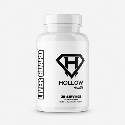 Hollow Labs Liver Guard supplement on a light gray background