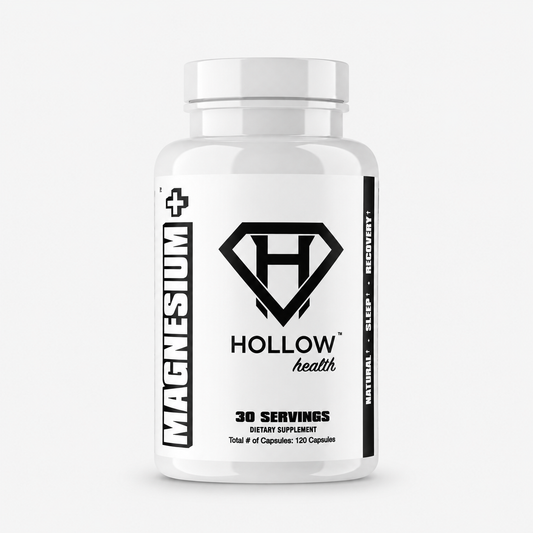Hollow Labs Magnesium supplement on a light gray background