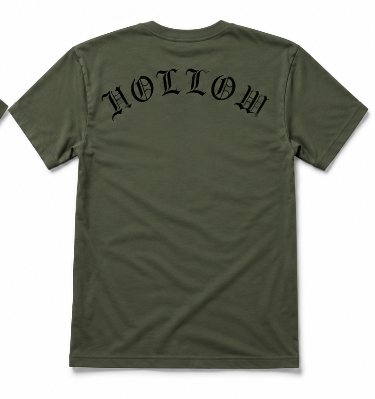 Hollow Old English Tee - Military Green