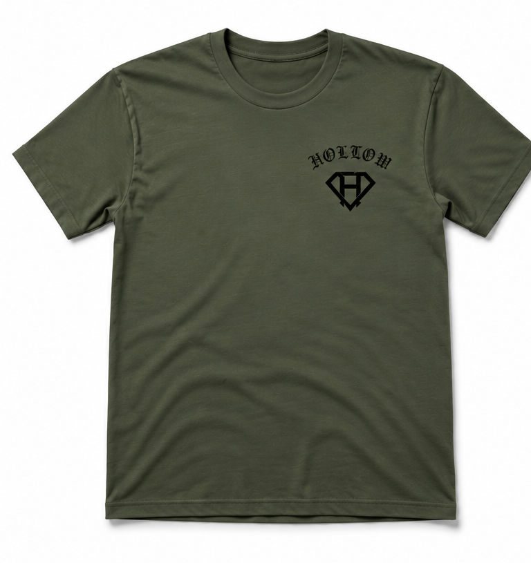 Hollow Old English Tee - Military Green