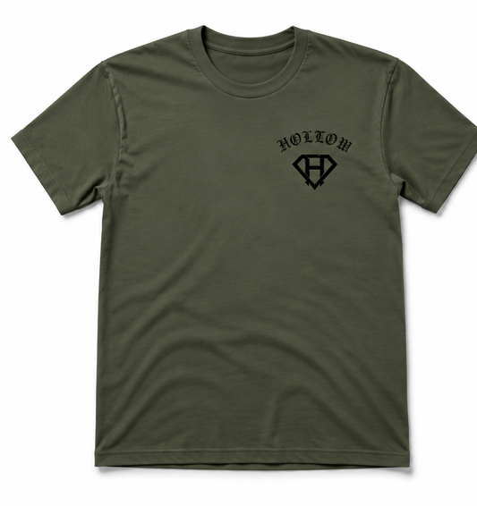 Hollow Old English Tee - Military Green